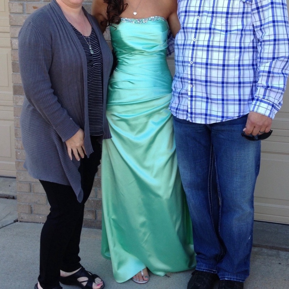 Mint green prom dress